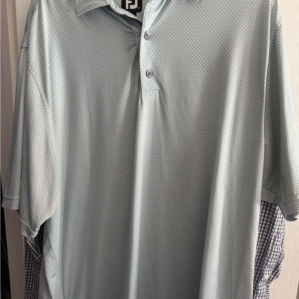 Footjoy Light Blue Patterned Men's Golf Shirt